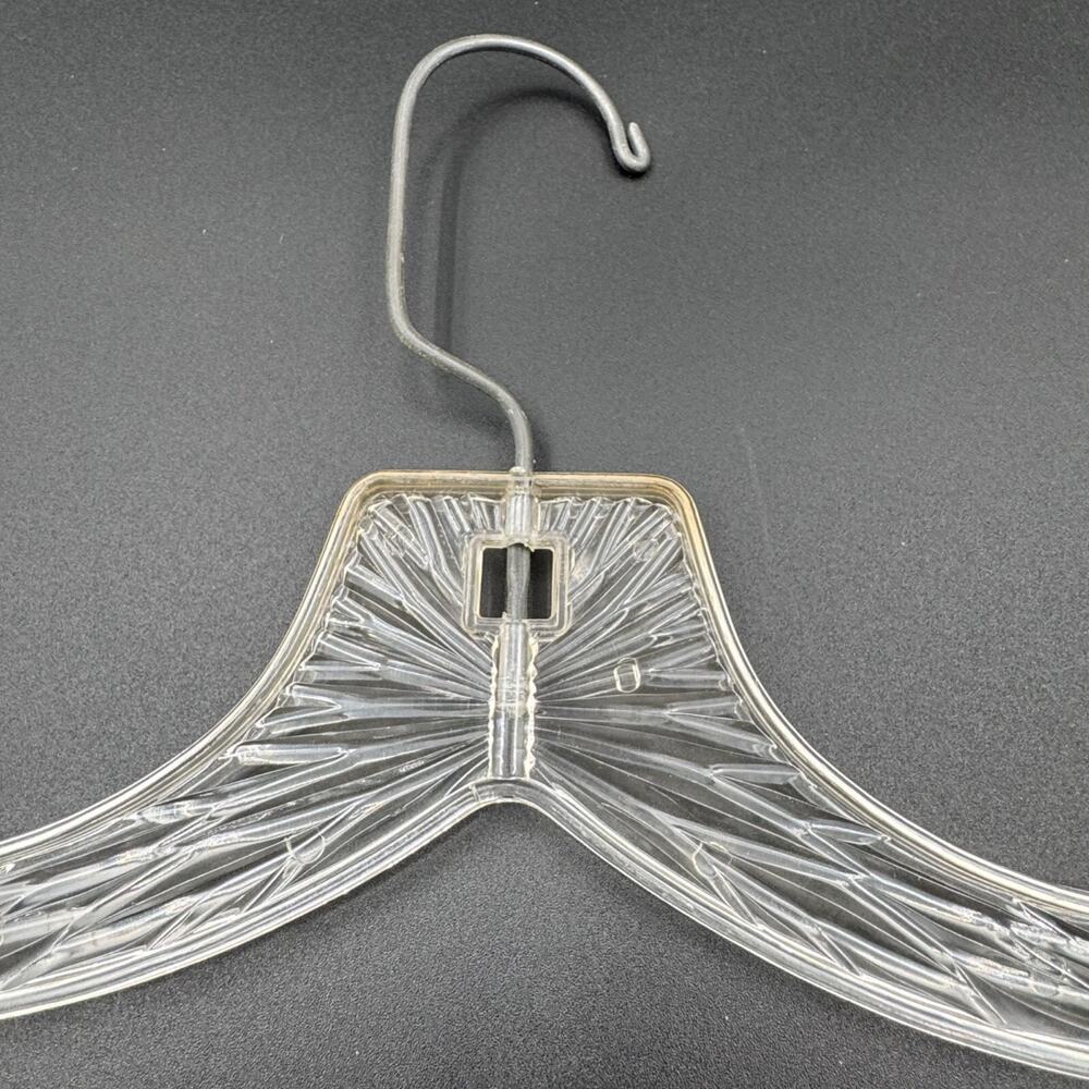 10 Vintage Clothes Hangers MCM Clear Plastic Prism Starburst Ice Crystal - Picture 7 of 7